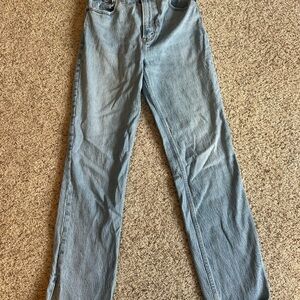 Abercrombie & Fitch Light Blue High Rise Split Ankle Jeans